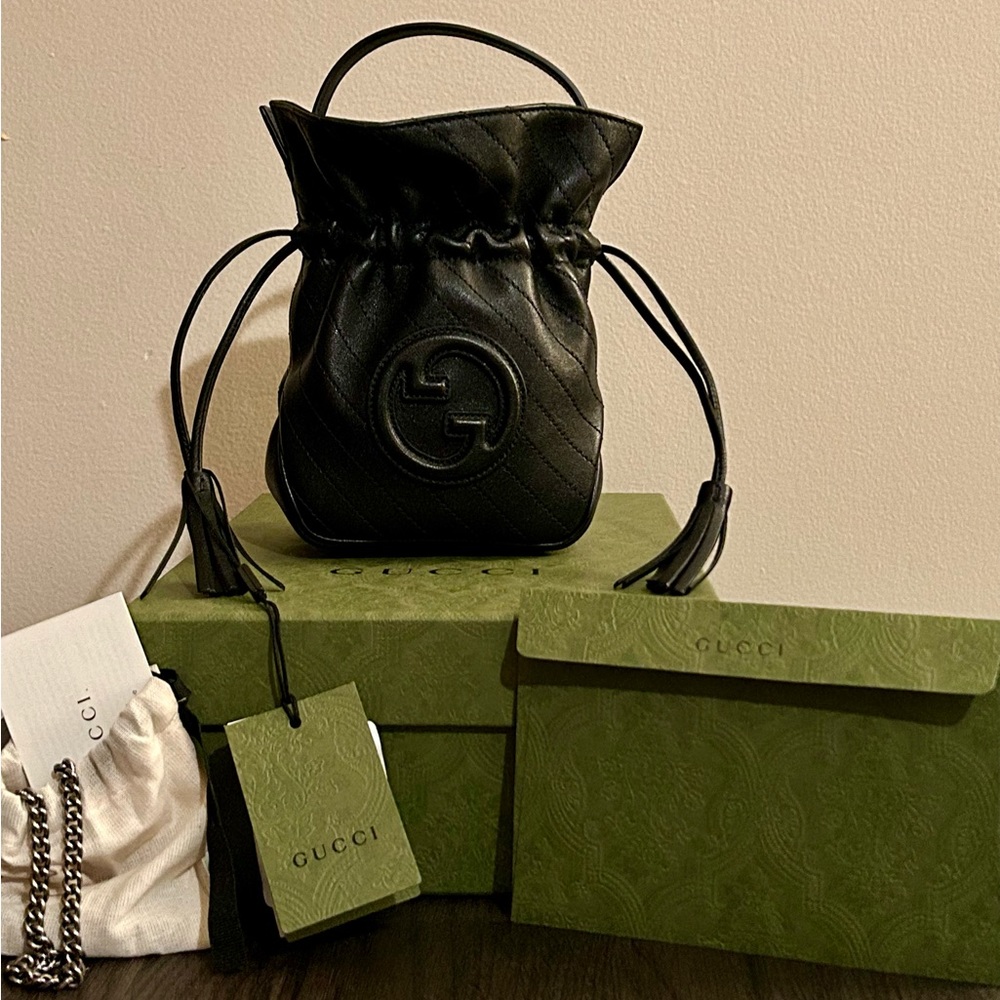 GUCCI BLONDIE MINI BUCKET BAG BLACK NEW with Tags.